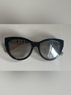 Jimmy Choo Black and Gold Oversized Cat-Eye Sunglasses